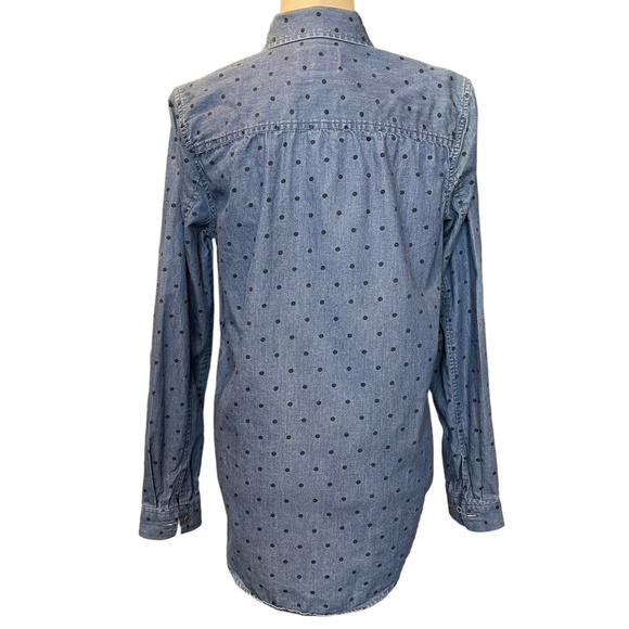 Vans So Rowdy Woven Indigo Dot Denim Button Down Shirt - Picture 3 of 9